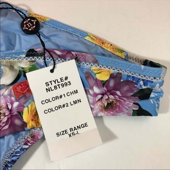 Nanette Lepore Blue Floral Swim Bikini Bottom S - Picture 6 of 7